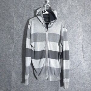 BKE Buckle Sweater Mens XL Gray 1/4 Zip raglan Cotton Long Sleeve Pullover